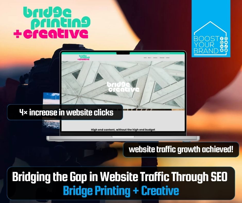 This is a header image for Bridge Creative & Printing in Mulgrave & Rowville. Boost Your Brand Digital Marketing Agency provided strong SEO Search Engine Optimisation services to drive more website traffic in Melbourne