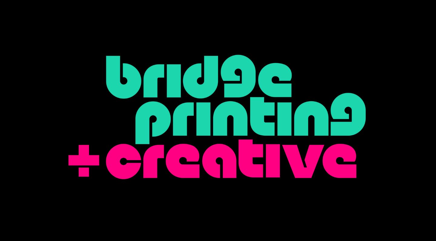 this is an image of Bridge Creative Printing logo in Lilydale Melbourne Victoria on a black background