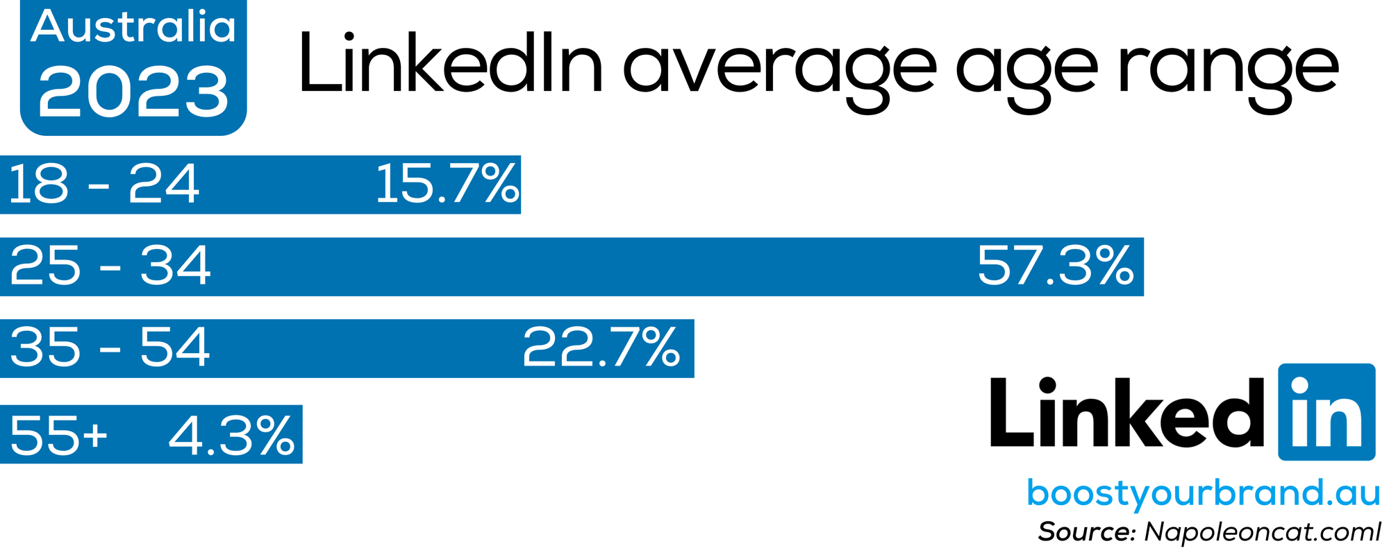 Boost Your Brand digital marketing agency Melbourne Australia LinkedIn statistics for age range