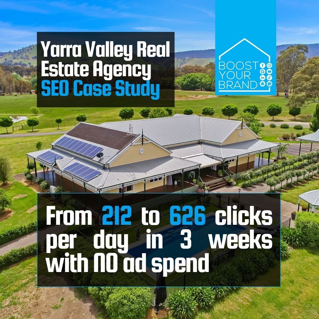 Boost Your Brand SEO case study delivering top results, Noble Knight Real Estate Lilydale, Yes, Yarra Glen. Ray White Real Estate, Methvan Professionals, Jellis Craig Mooroolbark, Woodards Real Es LR